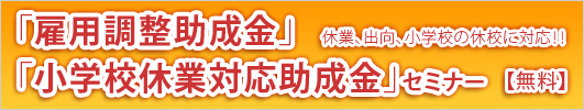 「雇用調整助成金」「小学校休業対応助成金」セミナー